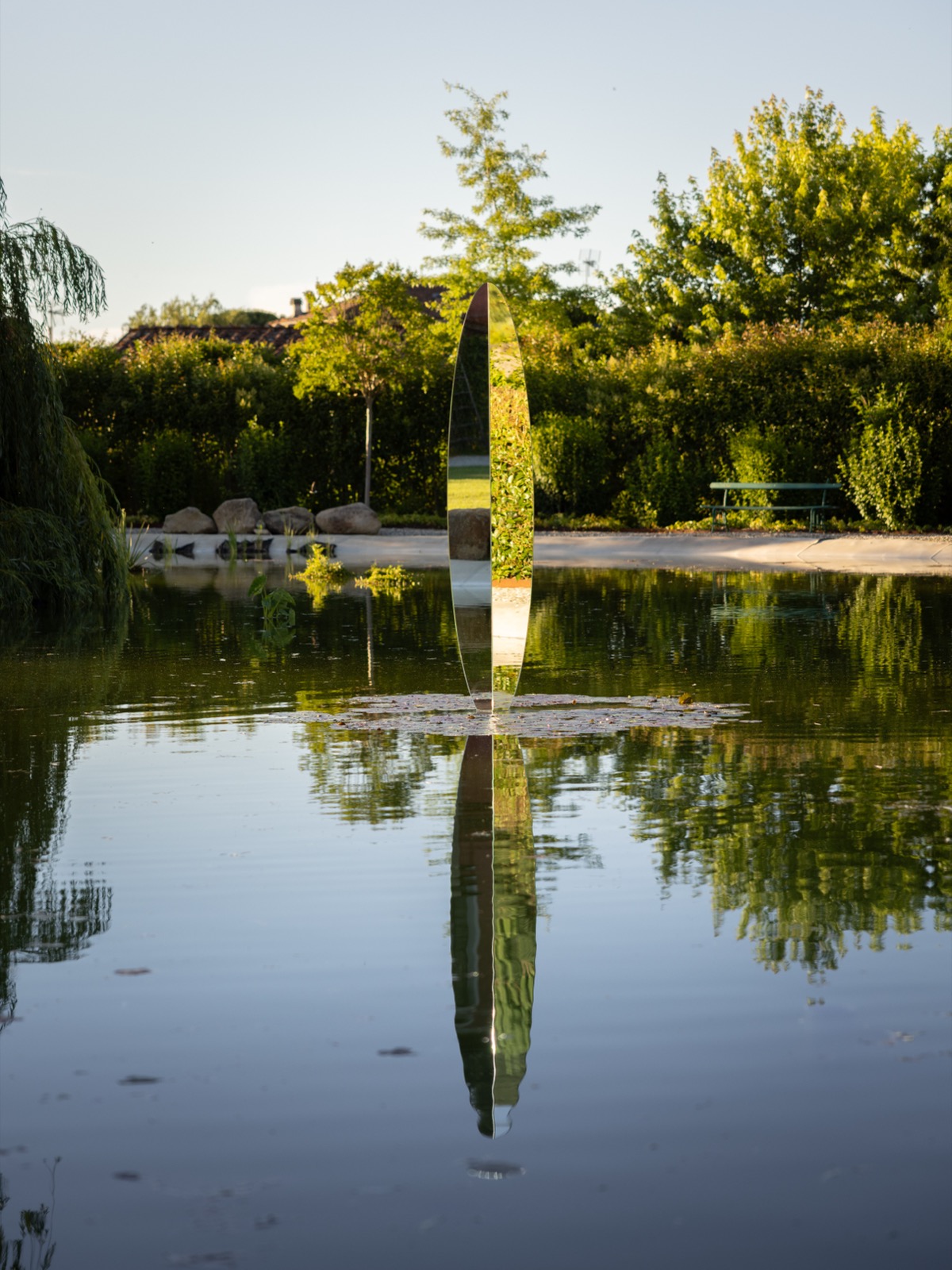 Installation — monolith in pond