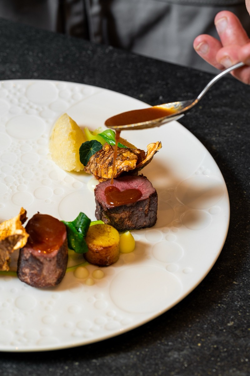 A plated dish from the Villa Marie kitchen