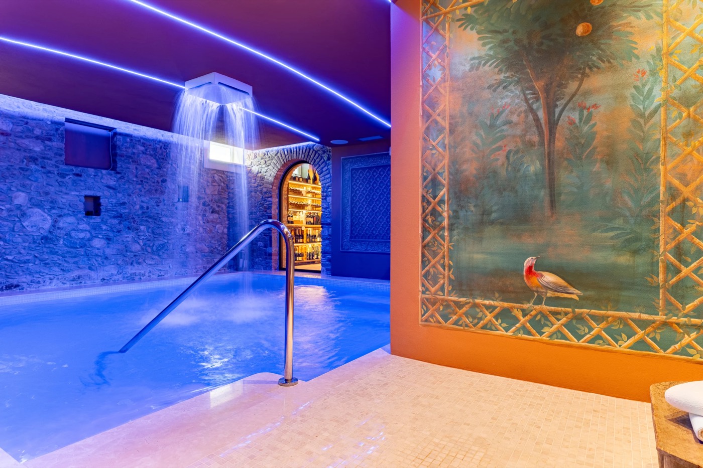 The heated indoor pool