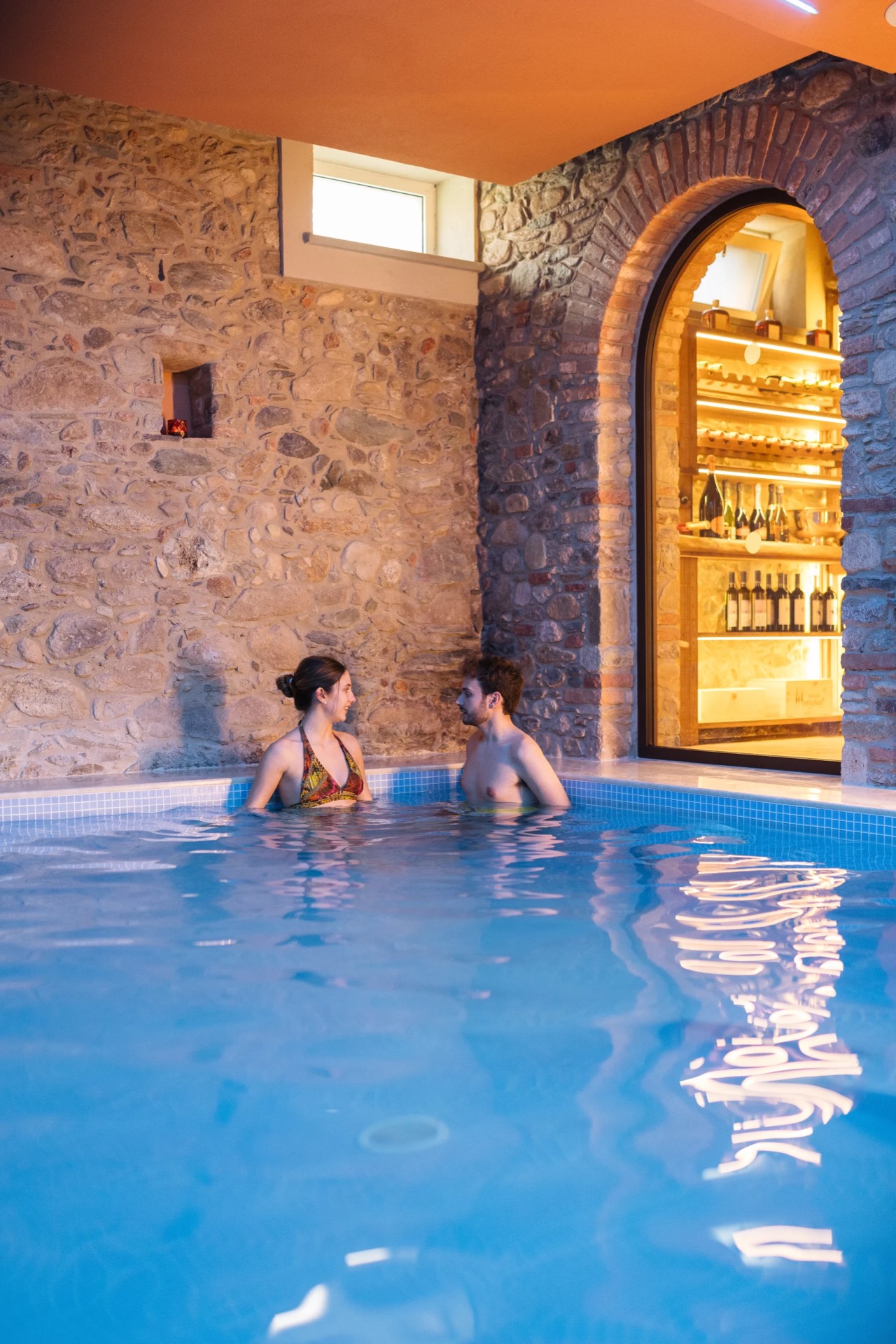 The heated indoor pool of the spa